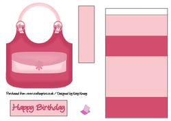 Pink Handbag Easel Card