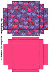 Pink and Lilac Hearts Gift Box with Lid
