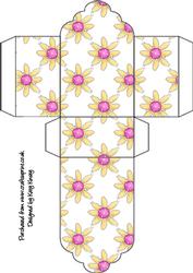Pink and Yellow Daisy Tag Gift Box