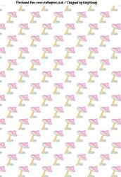 Fairytale Toadstool in Pink Backing Paper