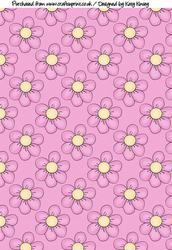 Pink Flowers Backing Paper