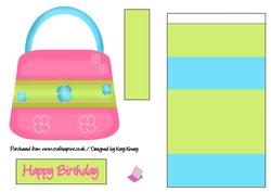 Pink & Lime Handbag Easel Card