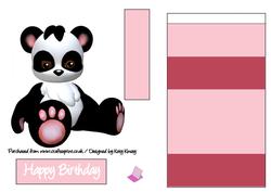 Cute Panda Shaped Easel Card