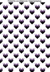 Winged Hearts Backing Paper in Purple