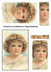 Little Girl Vintage Portrait Pyramage Sheet #2