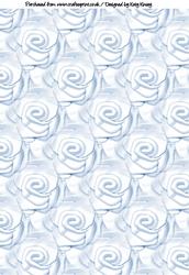 Soft Blue Roses Backing Paper