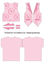 Cornflowers in Pink Waistcoat Shaped Card