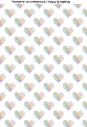 Filligree Hearts in Rainbow Backing Paper
