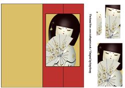 Geisha Doll in White Foldback Card with Simple Pyramage