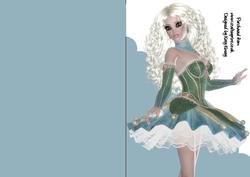 Tutu Beautiful A5 Shaped Front Print and Fold Card Blonde