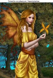 Nature Fairy in Yellow A4 Card Topper