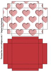 Red Gingham Hearts Gift Box with Lid