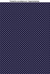 Blue Polka Dots on Black Backing Paper