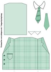 Shirt and Wrap Around Jacket Topper in Green Plaid