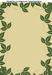 Green Leaves Border Backing Paper