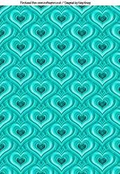 Love Hearts Backing Paper in Aqua