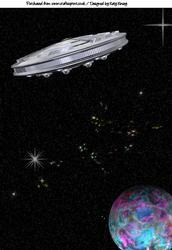 Alien Spaceship A4 Backing Paper 2