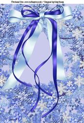 Snowflakes and Bow in Blue A4 Backing Paper