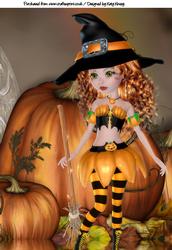 Pumpkin Witch A4 Topper in Auburn