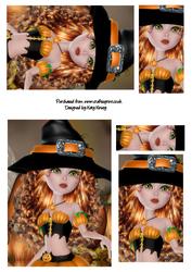 Pumpkin Witch Pyramage Sheet in Auburn