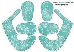 3D Baby Shoes Keepsake Aqua Floral