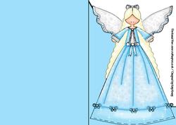 Snowflake Sparkle Angel A5 Shaped Front Print and Fold Card