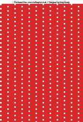 Wobbly Dot Stripes A4 Background Paper in Red