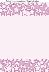 Star Border A4 Backing Paper in Pink