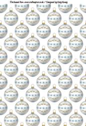 Snowflake Christmas Baubles in White & Blue A4 Backing Paper