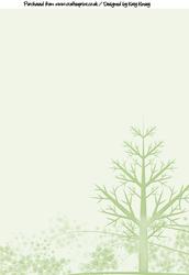 Winter Tree with Snowflakes A4 Backing Paper in Green
