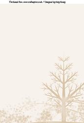Winter Tree with Snowflakes A4 Backing Paper in Brown