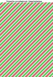Candy Cane Christmas Stripes A4 Backing Paper