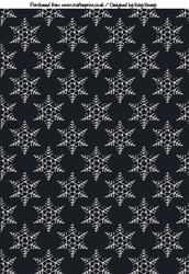 Snowflakes A4 Backing Paper in White on Black