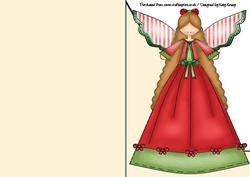 Christmas Time Angel A5 Shaped Front Print and Fold Card