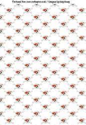 Love Heart Skulls Backing Paper in Red
