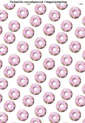 Doughnuts with Pink Icing A4 Backing Paper