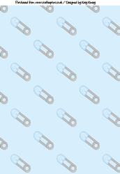 Nappy Diaper Pins in Blue A4 Backing Paper