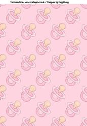 Dummies Pacifiers in Pink A4 Backing Paper