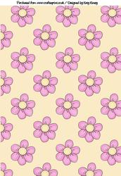 Pretty Flowers in Pink A4 Backing Paper