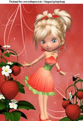 Strawberry Delight A4 Card Topper #1