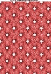 Polka Dot Floral A4 Backing Paper in Red