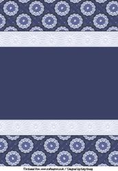Blue Medallion Borders A4 Backing Paper