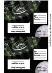Space Spaceship Birthday Party Invitation