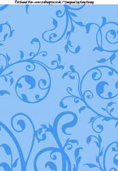 Foliage Swirls A4 Backing Paper in Bright Blue