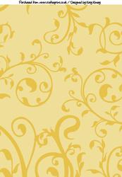 Foliage Swirls A4 Backing Paper in Yellow