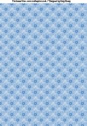 Organza Flowers A4 Backing Paper in Bright Blue
