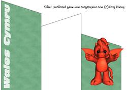 Welsh Dragon Cascade Card