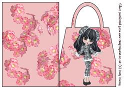 Little China Girl in Black Handbag Card