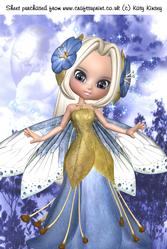 Blossom Fairy in Blue A4 Card Front