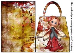 Blossom Fairy in Red Handbag Card